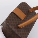 CELINE Macadam Canvas Star Ball Vanity Pouch PVC Leather Brown Auth 201000-6