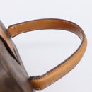 CELINE Macadam Canvas Star Ball Vanity Pouch PVC Leather Brown Auth 201000-14