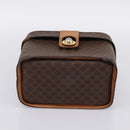 CELINE Macadam Canvas Star Ball Vanity Pouch PVC Leather Brown Auth 201000-5