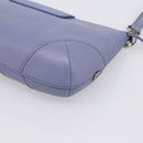 Chloe Clutch Bag Leather Light Blue Gold Auth 201007A-15