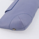 Chloe Clutch Bag Leather Light Blue Gold Auth 201007A-16