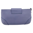 Chloe Clutch Bag Leather Light Blue Gold Auth 201007A-2