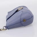 Chloe Clutch Bag Leather Light Blue Gold Auth 201007A-3