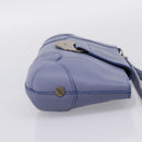 Chloe Clutch Bag Leather Light Blue Gold Auth 201007A-4