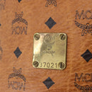 MCM Vicetos Logogram Shoulder Bag PVC Leather Brown Gold Auth 201008-14