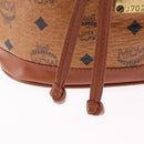 MCM Vicetos Logogram Shoulder Bag PVC Leather Brown Gold Auth 201008-16