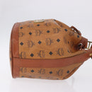 MCM Vicetos Logogram Shoulder Bag PVC Leather Brown Gold Auth 201008-4