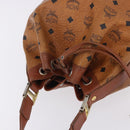 MCM Vicetos Logogram Shoulder Bag PVC Leather Brown Gold Auth 201008-6