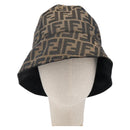 FENDI Zucca Canvas Bucket Hat Brown Black Auth 201009V-13