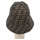 FENDI Zucca Canvas Bucket Hat Brown Black Auth 201009V-2