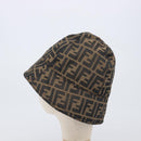 FENDI Zucca Canvas Bucket Hat Brown Black Auth 201009V-3
