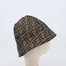 FENDI Zucca Canvas Bucket Hat Brown Black Auth 201009V-4