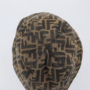 FENDI Zucca Canvas Bucket Hat Brown Black Auth 201009V-5