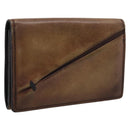 Berluti Gas Pearl Card Case Leather Brown Auth 201010V-1