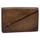 Berluti Gas Pearl Card Case Leather Brown Auth 201010V-13