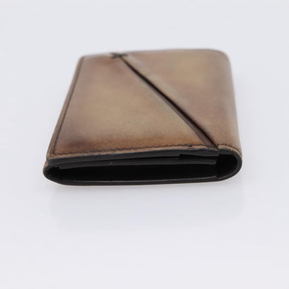 Berluti Gas Pearl Card Case Leather Brown Auth 201010V