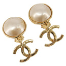 CHANEL Earring metal Gold Tone CC Auth 201011-1