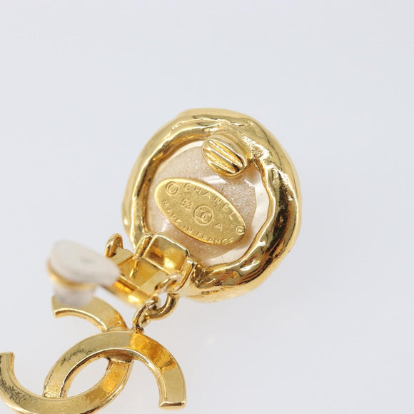 CHANEL Earring metal Gold Tone CC Auth 201011