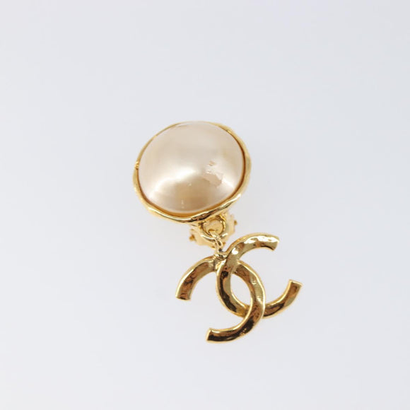 CHANEL Earring metal Gold Tone CC Auth 201011