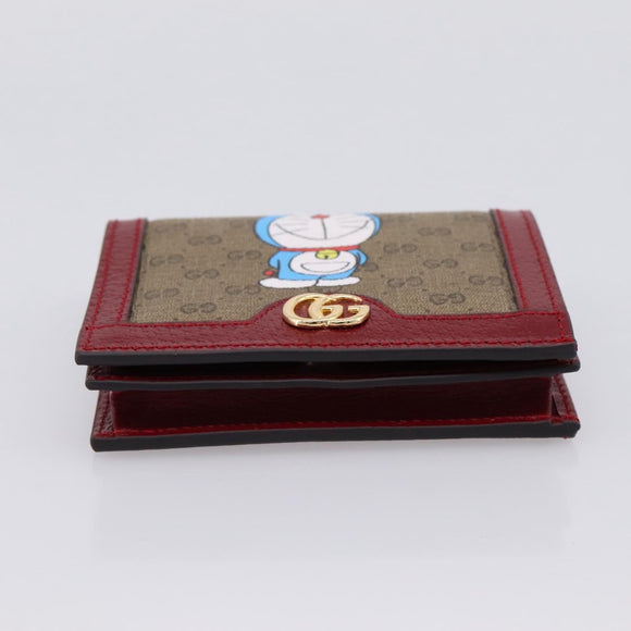 GUCCI Micro GG Supreme Doraemon Compact Wallet PVC Beige 647788 Auth 201012M