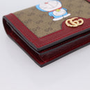 GUCCI Micro GG Supreme Doraemon Compact Wallet PVC Beige 647788 Auth 201012M-14
