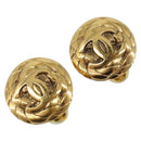 CHANEL Earring metal Gold Tone CC Auth 201015V-1