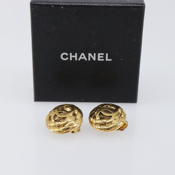 CHANEL Earring metal Gold Tone CC Auth 201015V