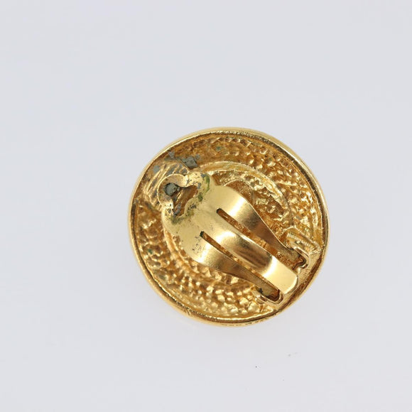 CHANEL Earring metal Gold Tone CC Auth 201016