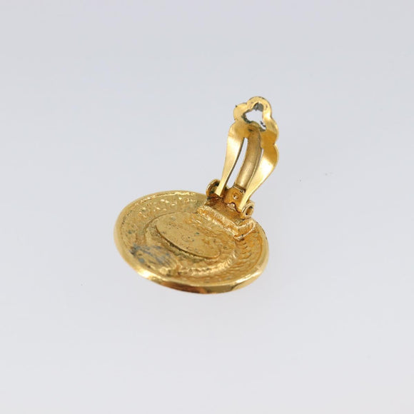 CHANEL Earring metal Gold Tone CC Auth 201016