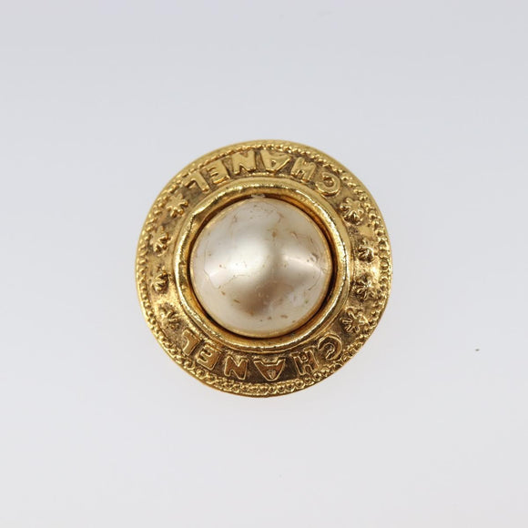 CHANEL Earring metal Gold Tone CC Auth 201016