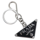 PRADA Triangle Key Ring metal Silver Auth 201017A-1