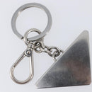 PRADA Triangle Key Ring metal Silver Auth 201017A-10