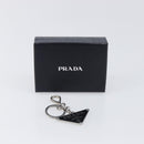 PRADA Triangle Key Ring metal Silver Auth 201017A-12