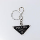 PRADA Triangle Key Ring metal Silver Auth 201017A-2