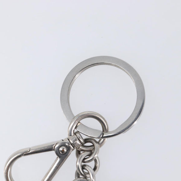 PRADA Triangle Key Ring metal Silver Auth 201017A