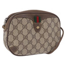 GUCCI GG Supreme Web Sherry Line Bag PVC Beige Gold 89 02 066 Auth 201083-1