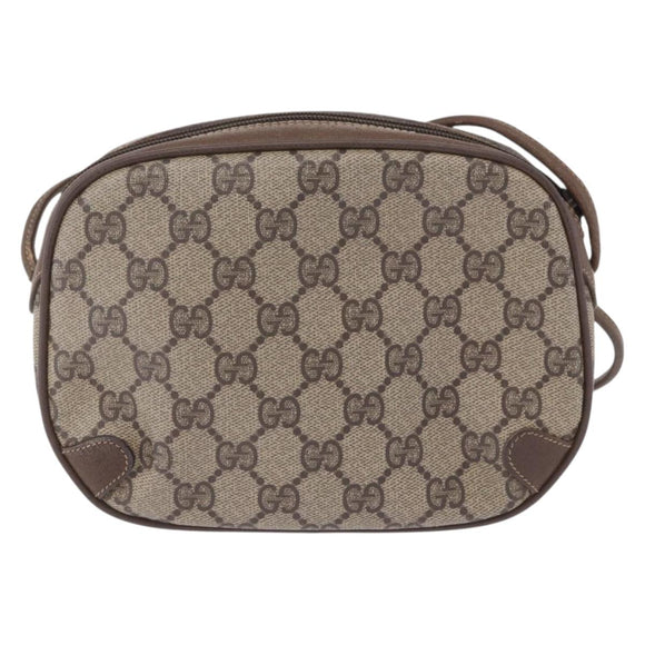 GUCCI GG Supreme Web Sherry Line Bag PVC Beige Gold 89 02 066 Auth 201083