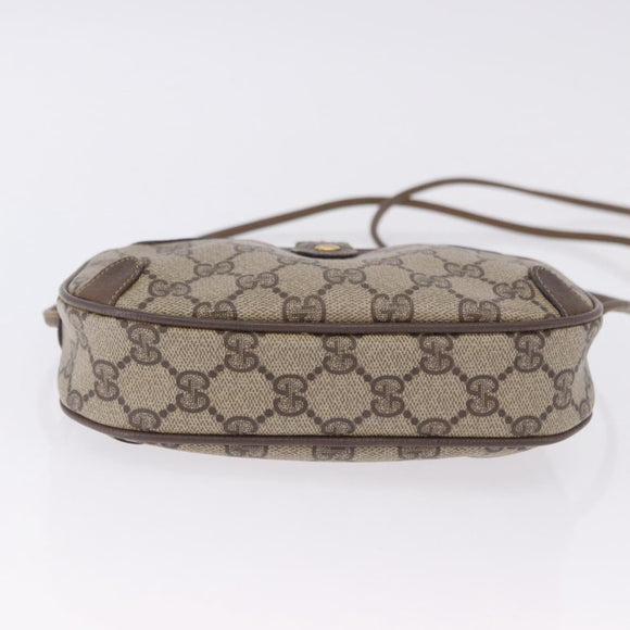 GUCCI GG Supreme Web Sherry Line Bag PVC Beige Gold 89 02 066 Auth 201083