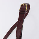 CELINE Horse Carriage Shoulder Bag Leather 2way Bordeaux Gold Auth 201084-10