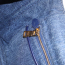 PRADA Canapa MM Hand Bag Denim Blue Gold Tone Auth 201120-25