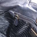 PRADA Hand Bag Nylon Black Gold Auth 201125V-19