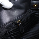 PRADA Hand Bag Nylon Black Gold Auth 201125V-21