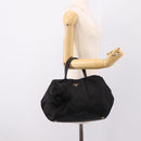 PRADA Hand Bag Nylon Black Gold Auth 201125V-24