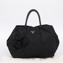 PRADA Hand Bag Nylon Black Gold Auth 201125V-25