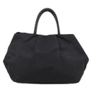 PRADA Hand Bag Nylon Black Gold Auth 201125V-3