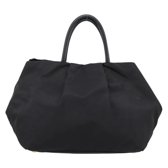 PRADA Hand Bag Nylon Black Gold Auth 201125V