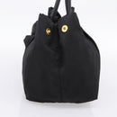 PRADA Hand Bag Nylon Black Gold Auth 201125V-5
