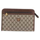 GUCCI GG Supreme Clutch Bag PVC Beige Gold Tone 014 115 6063 Auth 201128-2