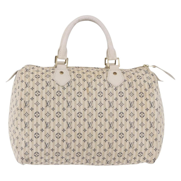 LOUIS VUITTON Monogram Mini Lin Croisette Speedy 30 Bag Blue M95500 Auth 201129A