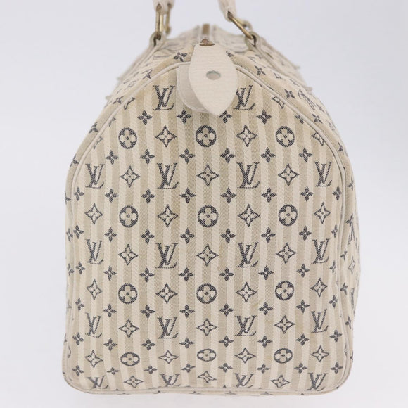 LOUIS VUITTON Monogram Mini Lin Croisette Speedy 30 Bag Blue M95500 Auth 201129A